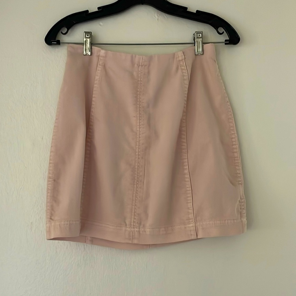 Free People Pale Pink Cotton Mini Skirt Size 6